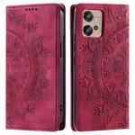 For Motorola Moto G32 Totem Embossed Magnetic Leather Phone Case(Red)