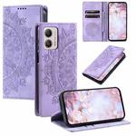 For Motorola Moto G53 Totem Embossed Magnetic Leather Phone Case(Purple)