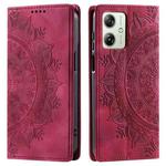 For Motorola Moto G54 Totem Embossed Magnetic Leather Phone Case(Red)