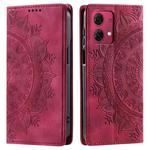 For Motorola Moto G84 Totem Embossed Magnetic Leather Phone Case(Red)