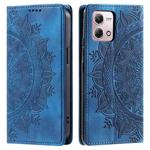 For Motorola Moto G Stylus 2023 4G Totem Embossed Magnetic Leather Phone Case(Blue)
