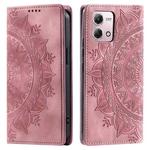 For Motorola Moto G Stylus 2023 4G Totem Embossed Magnetic Leather Phone Case(Rose Gold)