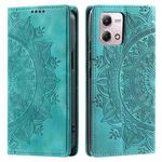 For Motorola Moto G Stylus 2023 4G Totem Embossed Magnetic Leather Phone Case(Green)