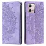 For Motorola Moto G Stylus 2023 4G Totem Embossed Magnetic Leather Phone Case(Purple)