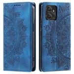 For Motorola Moto G Power 5G 2023 Totem Embossed Magnetic Leather Phone Case(Blue)
