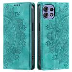 For Motorola Edge 50 Pro Totem Embossed Magnetic Leather Phone Case(Green)