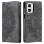 For Motorola Edge 50 Fusion Totem Embossed Magnetic Leather Phone Case(Grey)