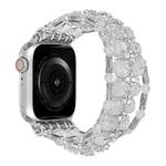 For Apple Watch SE 2023 44mm Beaded Diamond Bracelet Watch Band(White)