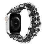 For Apple Watch Series 9 41mm Beaded Diamond Bracelet Watch Band(Black)