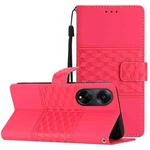 For OPPO A98 5G Diamond Embossed Skin Feel Leather Phone Case(Red)