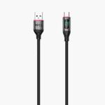 TOTU CB-7-T 30W USB to USB-C / Type-C Digital Display Fast Charging Silicone Cable, Length: 1m(Black)