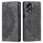 For OPPO A58 4G Totem Embossed Magnetic Leather Phone Case(Grey)