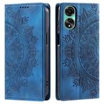 For OPPO A78 4G Totem Embossed Magnetic Leather Phone Case(Blue)