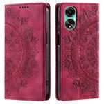 For OPPO A78 4G Totem Embossed Magnetic Leather Phone Case(Red)