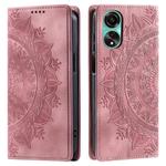 For OPPO A78 4G Totem Embossed Magnetic Leather Phone Case(Rose Gold)