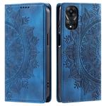 For OPPO A78 5G / A58 5G Totem Embossed Magnetic Leather Phone Case(Blue)