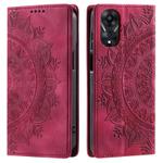 For OPPO A78 5G / A58 5G Totem Embossed Magnetic Leather Phone Case(Red)