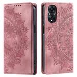 For OPPO A78 5G / A58 5G Totem Embossed Magnetic Leather Phone Case(Rose Gold)