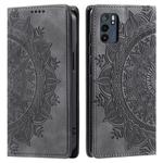 For OPPO Reno6 5G Totem Embossed Magnetic Leather Phone Case(Grey)
