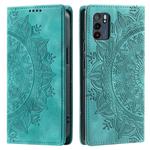 For OPPO Reno6 5G Totem Embossed Magnetic Leather Phone Case(Green)