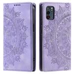 For OPPO Reno6 5G Totem Embossed Magnetic Leather Phone Case(Purple)