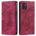 For OPPO Reno7 5G Totem Embossed Magnetic Leather Phone Case(Red)