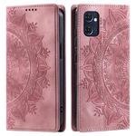For OPPO Reno7 5G Totem Embossed Magnetic Leather Phone Case(Rose Gold)
