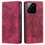 For Xiaomi 14 Totem Embossed Magnetic Leather Phone Case(Red)