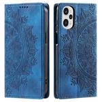 For Xiaomi Poco F5 / Redmi Note 12 Turbo Totem Embossed Magnetic Leather Phone Case(Blue)