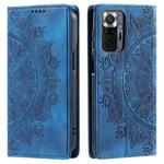 For Xiaomi Redmi Note 10 Pro 4G Global Totem Embossed Magnetic Leather Phone Case(Blue)