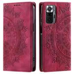 For Xiaomi Redmi Note 10 Pro 4G Global Totem Embossed Magnetic Leather Phone Case(Red)