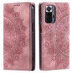 For Xiaomi Redmi Note 10 Pro 4G Global Totem Embossed Magnetic Leather Phone Case(Rose Gold)