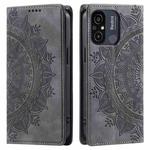 For Xiaomi Redmi 11A 4G Global Totem Embossed Magnetic Leather Phone Case(Grey)