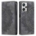 For Xiaomi Redmi Note 12 Pro+ Global Totem Embossed Magnetic Leather Phone Case(Grey)