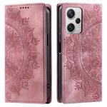 For Xiaomi Redmi Note 12 Pro+ Global Totem Embossed Magnetic Leather Phone Case(Rose Gold)