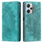 For Xiaomi Redmi Note 12 Pro+ Global Totem Embossed Magnetic Leather Phone Case(Green)