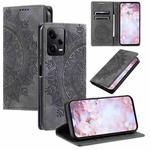 For Xiaomi Redmi Note 12 Pro Global Totem Embossed Magnetic Leather Phone Case(Grey)