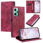 For Xiaomi Redmi Note 12 5G Global Totem Embossed Magnetic Leather Phone Case(Red)