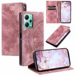 For Xiaomi Redmi Note 12 5G Global Totem Embossed Magnetic Leather Phone Case(Rose Gold)