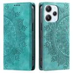 For Xiaomi Redmi 13 4G Totem Embossed Magnetic Leather Phone Case(Green)