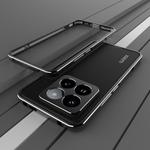 For Xiaomi 14 Pro Aurora Series Lens Protector + Metal Frame Phone Case(Black Silver)