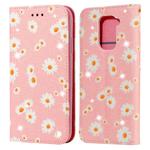 For Xiaomi Redmi Note 9 Glittering Daisy Magnetic Horizontal Flip Leather Case with Holder & Card Slots & Photo Frame(Pink)