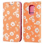 For Xiaomi Redmi Note 9 Glittering Daisy Magnetic Horizontal Flip Leather Case with Holder & Card Slots & Photo Frame(Orange)