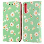 For Huawei Y8P (2020) Glittering Daisy Magnetic Horizontal Flip Leather Case with Holder & Card Slots & Photo Frame(Green)