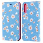 For Huawei Y8P (2020) Glittering Daisy Magnetic Horizontal Flip Leather Case with Holder & Card Slots & Photo Frame(Blue)