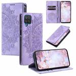 For Samsung Galaxy A12 5G/M12/F12 Totem Embossed Magnetic Leather Phone Case(Purple)