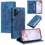 For Samsung Galaxy A32 5G / M32 5G Totem Embossed Magnetic Leather Phone Case(Blue)