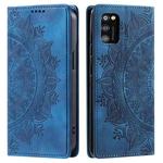 For Samsung Galaxy A41 Totem Embossed Magnetic Leather Phone Case(Blue)