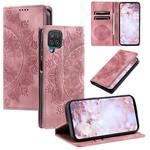 For Samsung Galaxy A42 5G / M42 5G Totem Embossed Magnetic Leather Phone Case(Rose Gold)