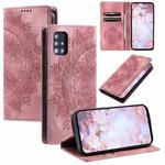 For Samsung Galaxy A71 4G Totem Embossed Magnetic Leather Phone Case(Rose Gold)